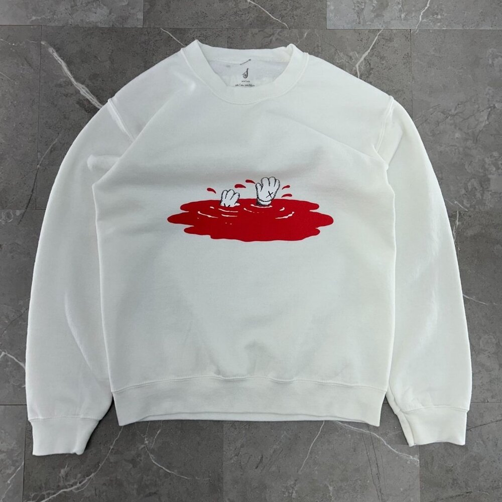 Kaws Andy Warhol Sweatshirt Mens Small Pullover Crewneck Museum Exclusive White